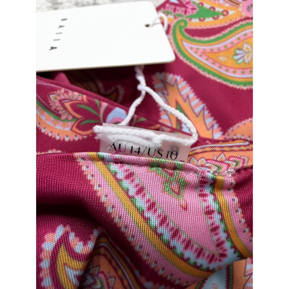 BAIIA Reversible 5-Piece Bikini Magenta Paisley Wrap Women's 14 NEW - Picture 9 of 10